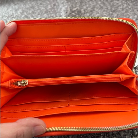 Vibrant orange clutch and wallet!  New, never used - Picture 2 of 5